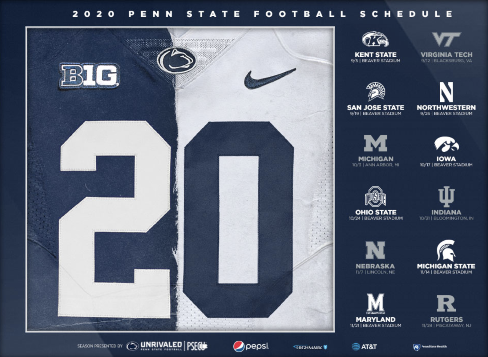 Penn State Football Releases Digital 2020 Schedule Posters Onward State Penn State Football Releases Digital 2020 Schedule Posters Onward State