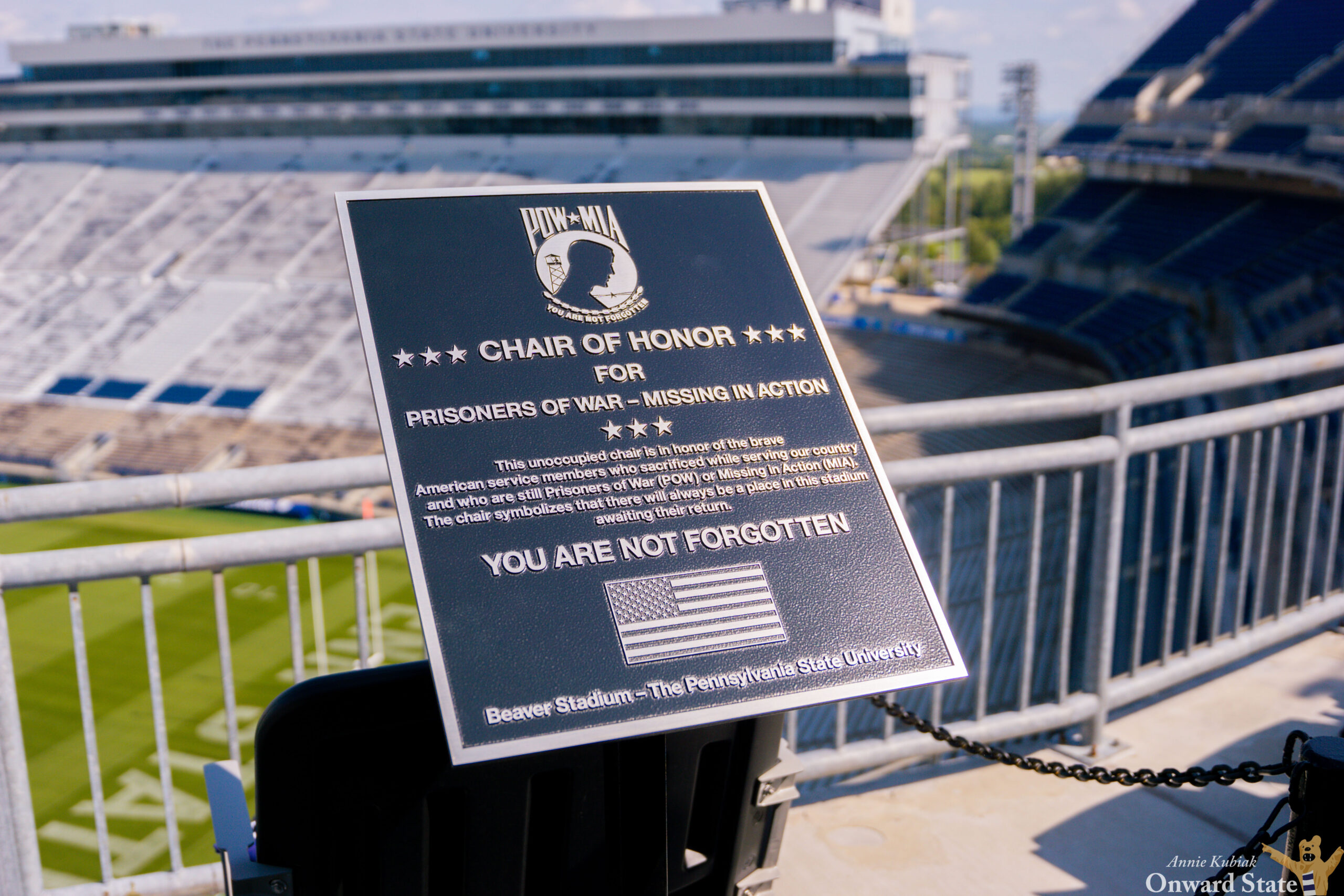Penn State Dedicates Beaver Stadium Seat In Honor Of POW/MIA Soldiers Onward State