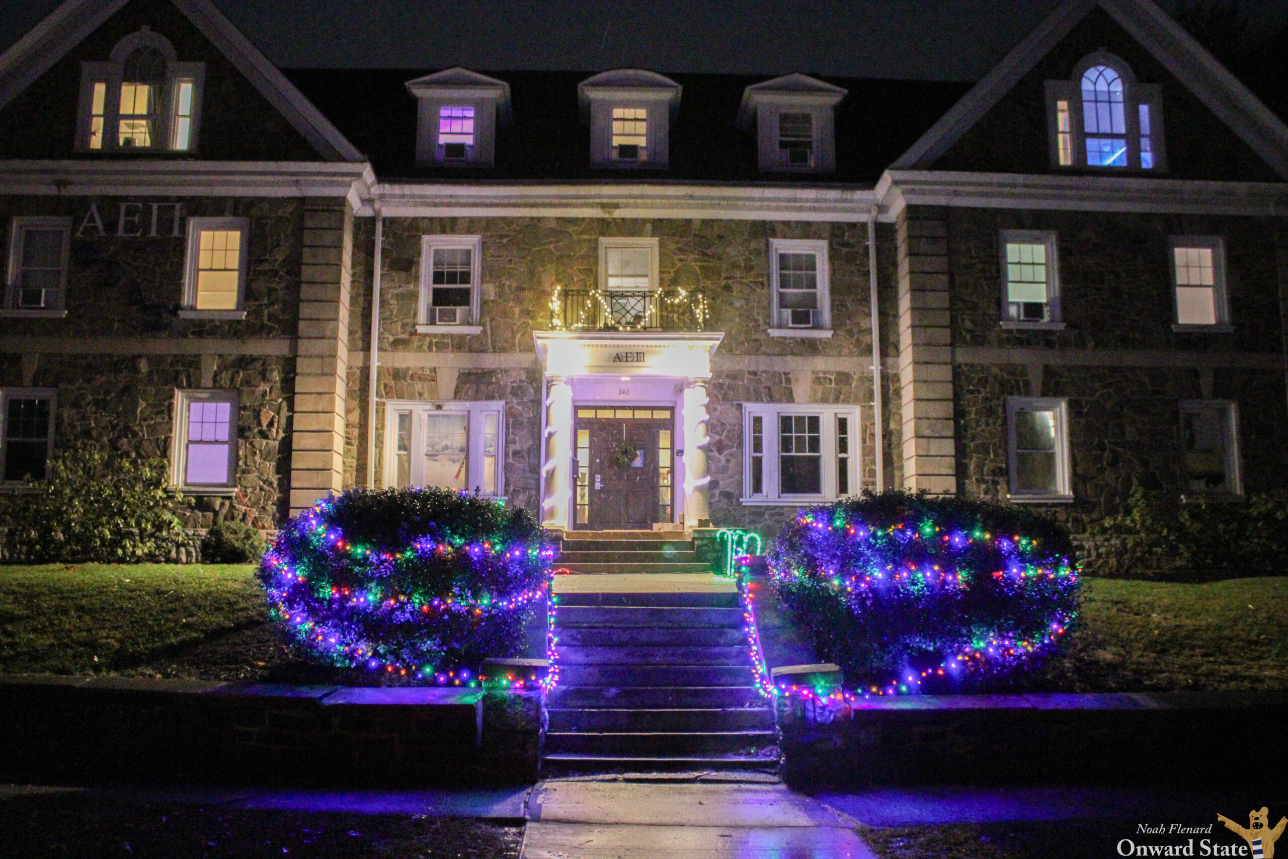 AE Pi Frat Christmas Lights 2024