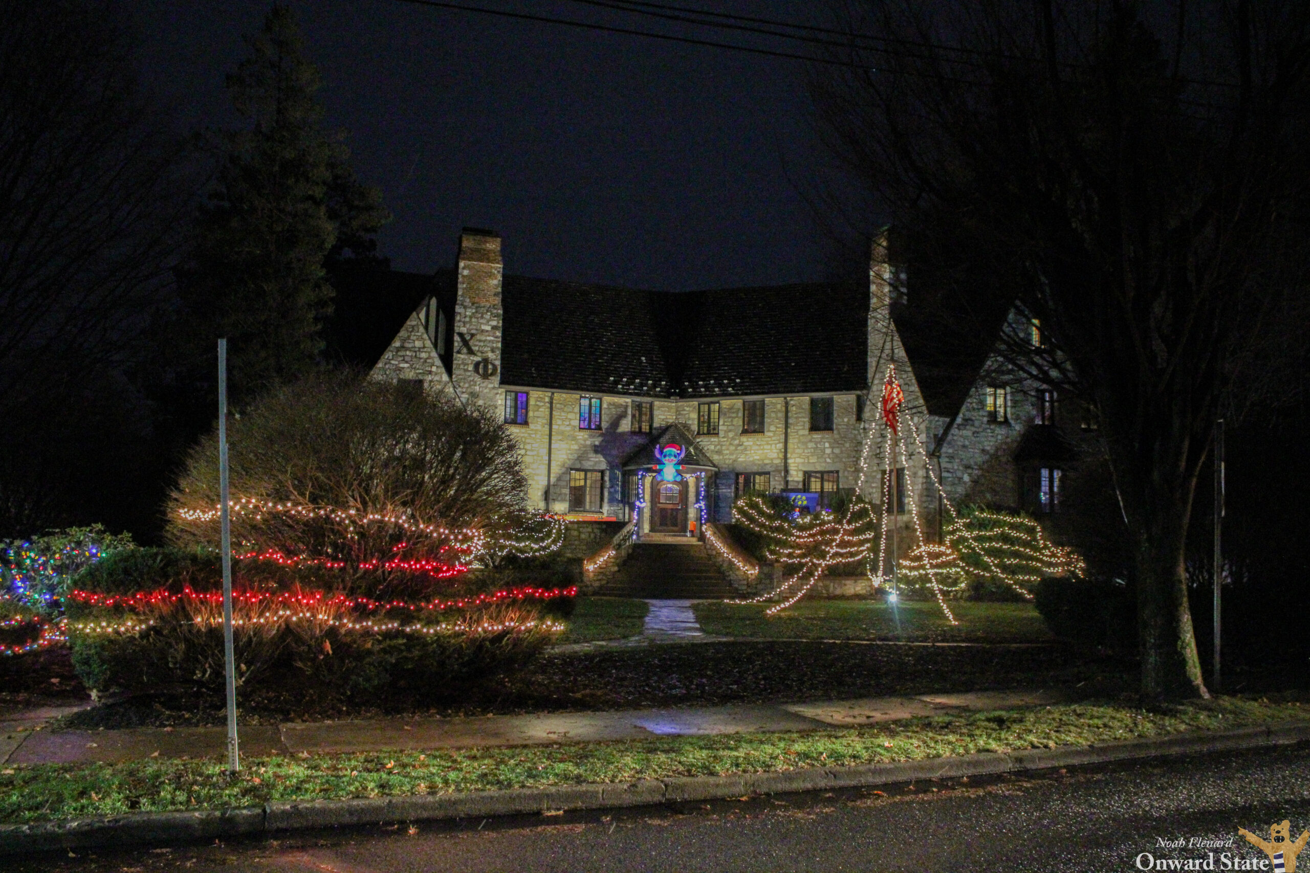 Chi Phi Frat Christmas Lights 2024